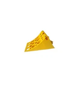 Heavy Duty Wheel Chocks Plastic x2 (Yellow Tyre Truck Trailer Caravan Car) - Picture 1 of 1