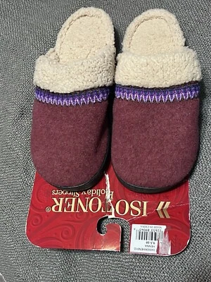 Zapatillas de henna Isotoner de espuma viscoelástica con capucha para damas ~ XL = 9,5-10 Foto 1 de 4