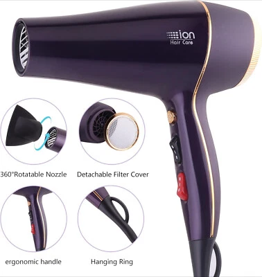 Ionic Hair Dryer, 2200 Watts, 2 Speed and Temperature Settings, Cold Air Button - Image 1 of 4