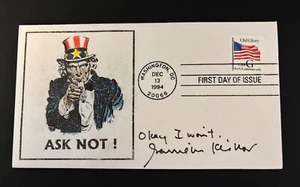 FDC 1994 Old Glory G Stamp Signed Garrison Keillor with Cachet - Picture 1 of 5