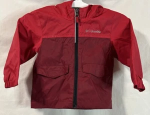 Columbia Kids Toddler Spring Jacket Hooded Size 2T Red Fleece Zip Front EUC - Picture 1 of 8