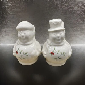 Pair Of Salt & Pepper-Pfaltzgraff~WINTERBERRY~Snowmen~c 1996 - Picture 1 of 6