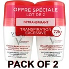 Vichy Deodorant Stress Resist Anti-Perspirant Roll-On 72h (2x 50ml)