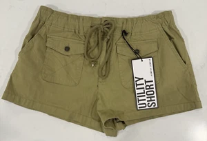 Almost Famous 2.5"Olive Green Utility Shorts Size Large 4 Pockets Drawstring NWT - Picture 1 of 12