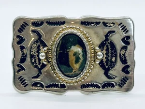 Vintage Youth Belt Buckle w/ Jasper Stone Center - Picture 1 of 7