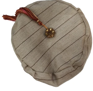 SMOKING CAP Repro 1800's Victorian Style Tan with Brown Stripes Size Large - Picture 1 of 7