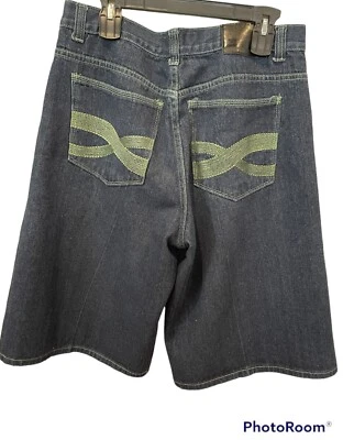 Pantalones Cortos Chams Para Hombre 36 Azul Denim Medio Lavado Bolsillo Trasero Bordado Ropa de Calle Foto 1 de 4