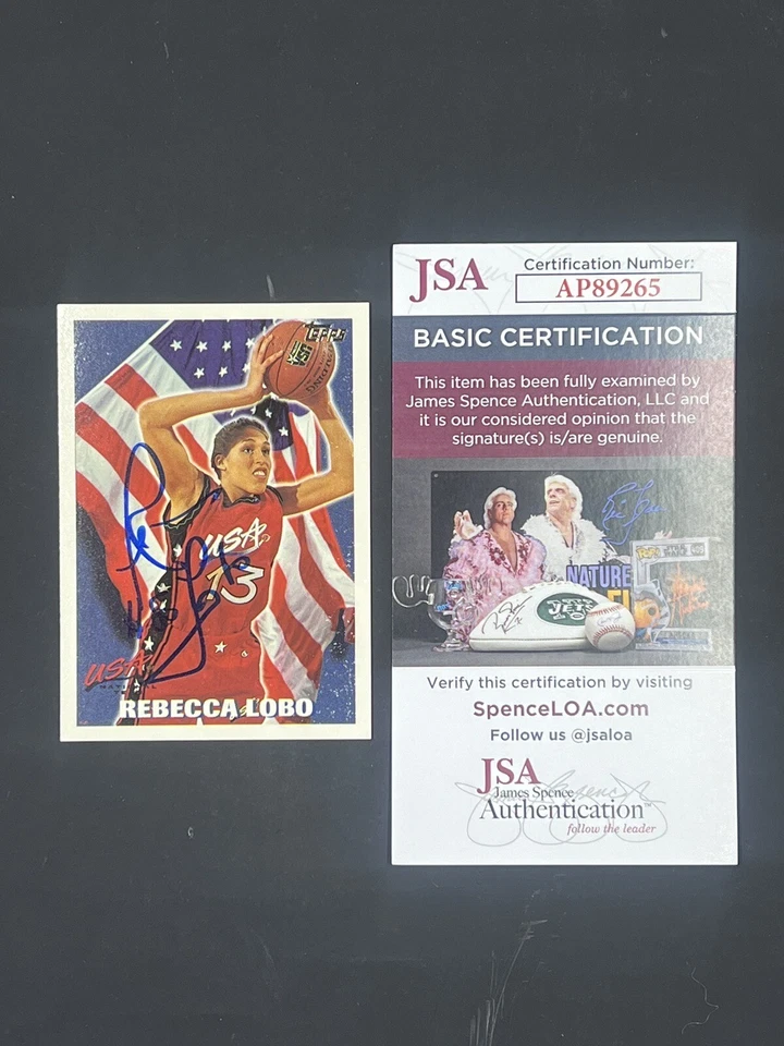 Rebecca Lobo Signed 1995 Topps USA JSA IP Auto UCONN Huskies - Image 1 of 2