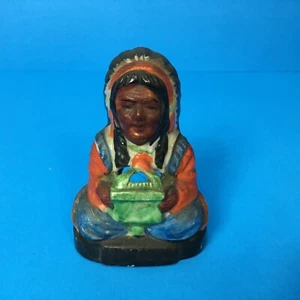 Vintage Bisque American Indian Chief Smoker Incense Burner - Picture 1 of 6