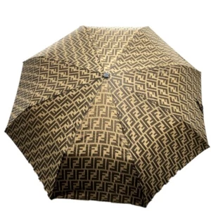 FENDI Zucca pattern umbrella Folding umbrella with case Canvas Brown - Foto 1 di 12