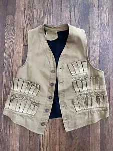 Vtg 40s Always Dri OD Green Zip Front Duck Hunting Vest Mens Sm Medium - Picture 1 of 4