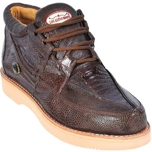 Zapatos informales Los Altos genuinos MARRÓN pierna de avestruz con cordones EE - Imagen 1 de 1