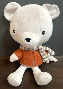 NEU H&M GRAUE MAUS Plüschtier weiches Stofftier Spielzeug brauner Mantel gestreifter Schal 13 Zoll - Bild 1 von 8