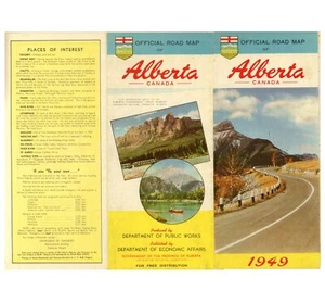 Vintage 1949 Alberta Official Road Map - Picture 1 of 1