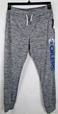Edmonton Oilers NHL G-III Women's Heather Grey Black Athletic Yoga Jogger Pants Cover