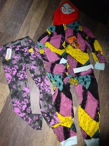 girl LOT 2 items~ Sally Nightmare before Christmas pajama & legging medium 8 - Picture 1 of 7