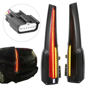 Smoked LED Rear Lamp Tail Lights For 15-20 GMC Yukon XL Cadillac Style One Pair - Picture 1 of 7