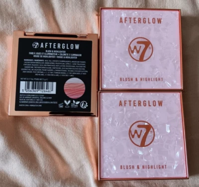 W7 Afterglow Blush & Highlighter Compact Lot of 3 Glow Together .17 oz/5 g Vegan - Image 1 of 4