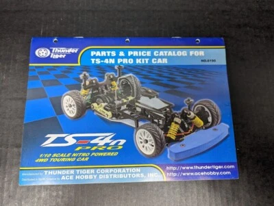 VINTAGE THUNDER TIGER 1:10 SCALE TS-4N  PRO 4WD  CAR  BROCHURE - PARTS LISTING - Image 1 of 4