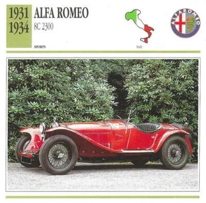 Edito Service photo card 1931-1934 ALFA ROMEO 8C 2300 SPEC SHEET car fact 1991 - Picture 1 of 2