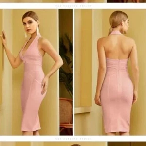 Rosa Neckholder Bandagen Kleid Bodycon Größe M - Bild 1 von 6