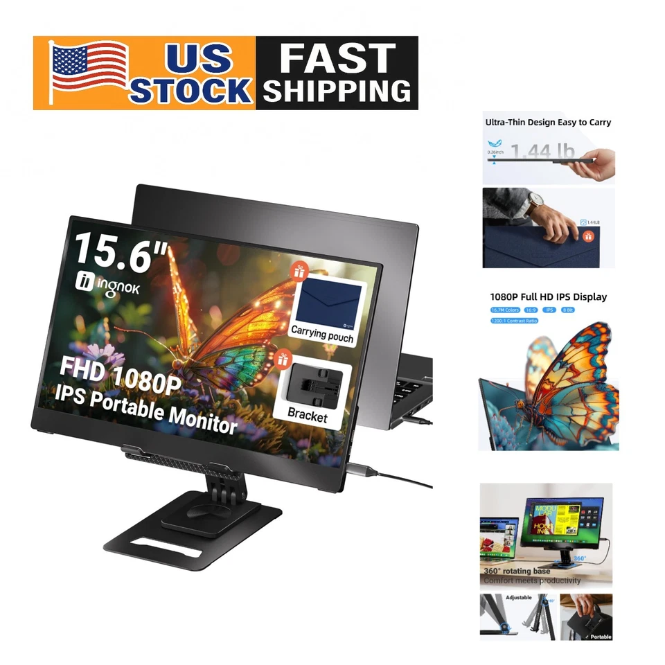 Ingnok 15.6" YN02D IPS LCD IPS 60Hz Portable Monitor