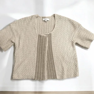 Loft Ann Taylor Chunky Knit Open Front Cardigan Sweater Cream Small Layering - Picture 1 of 11