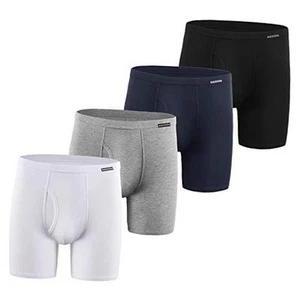 Men's Boxer Briefs Underwear Cotton Long Covered Waistband Underwear Boxer - Picture 1 of 7