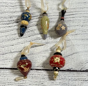 Hallmark Miniatur Ornamente 2004 HOLIDAY BOUQUET 5er Set Weihnachten emailliert - Bild 1 von 2