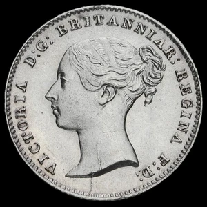 1838 Over Sideways 8 Queen Victoria Young Head Silver Fourpence / Groat - Picture 1 of 2