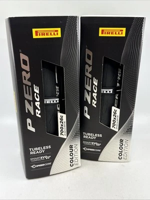 TWO Pirelli PZero Race Road Tire 700 26mm WHITE TUBELESS SmartEVO SpeedCore PAIR - Image 1 of 4