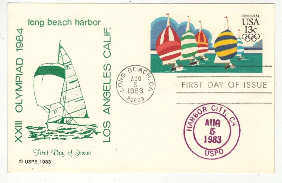 OLYMPIC YACHTING SAILING UX100 SCARCE GEO TURNER UNOFF. HARBOR CITY CALIFORNIA - Image 1 of 1