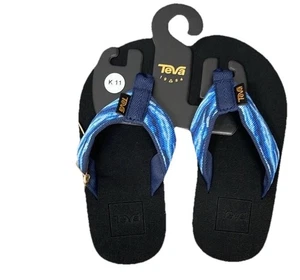 Teva Mush Print Toddler Thongs Flip Flops Sandals Black Size 11 NEW - Picture 1 of 4