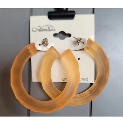 Pendientes de aro naranja 2" retro audaces brillantes Y2K festival perforados años 80 declaración Foto 1 de 4