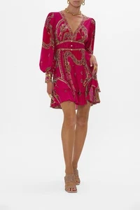 Camilla Silk Button Front frill Dress Size Small - Picture 1 of 5