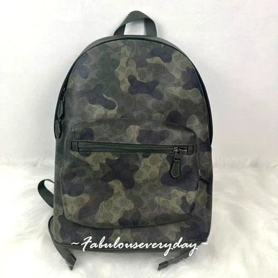 Coach Men's West Backpack Signature Camo Print in Dark Shamrock CW311 NWT - Image 1 of 4