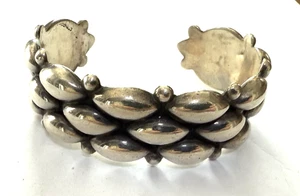 Brazalete grueso texturizado vintage TAXCO de plata de ley - Imagen 1 de 3