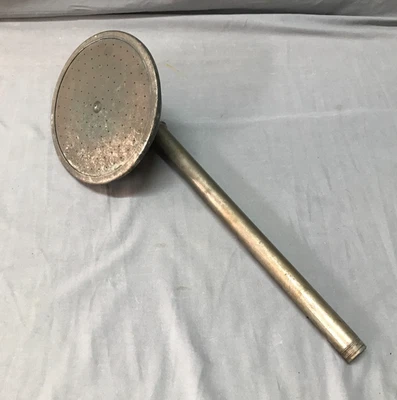 Antiguo cabezal de ducha de latón níquel de 7" con poste de 13" accesorio de plomería antiguo 1450-25B Foto 1 de 4