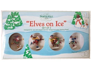 Department 56 Elves on Ice North Pole Series Set of 4 - Picture 1 of 12