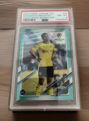 2020 Topps Chrome Refractor Youssoufa Moukoko Rookie - #’d To 199 - PSA 8 - Image 1 of 2