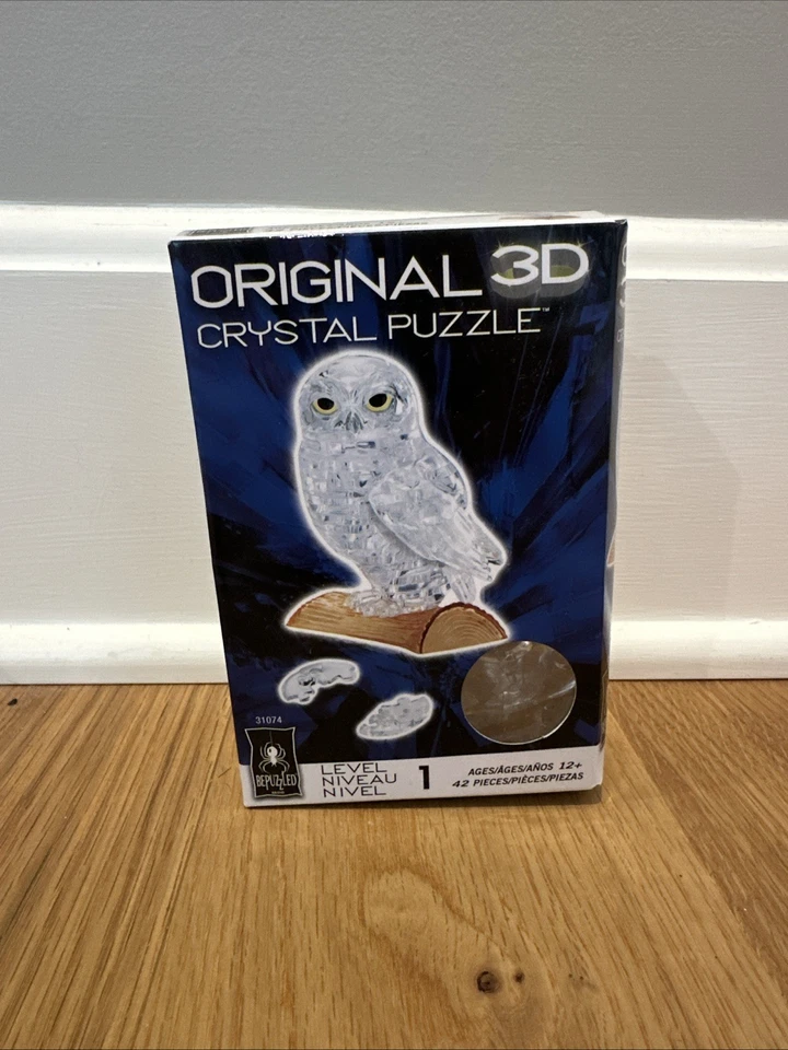Puzzle Búho Cristal 3D Original Nivel 1 Con Caja, Tarjeta Y Bolsa Sin Abrir Foto 1 de 4