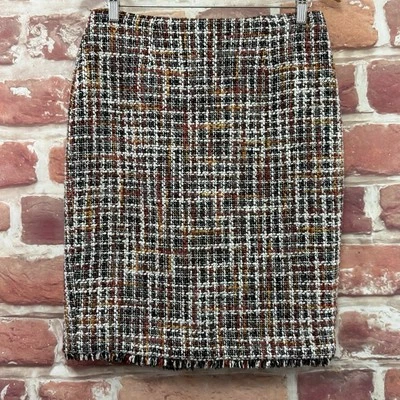 Falda Calvin Klein Mujer 4 Multicolor Tweed Informal Carrera Trabajo Cremallera Foto 1 de 4