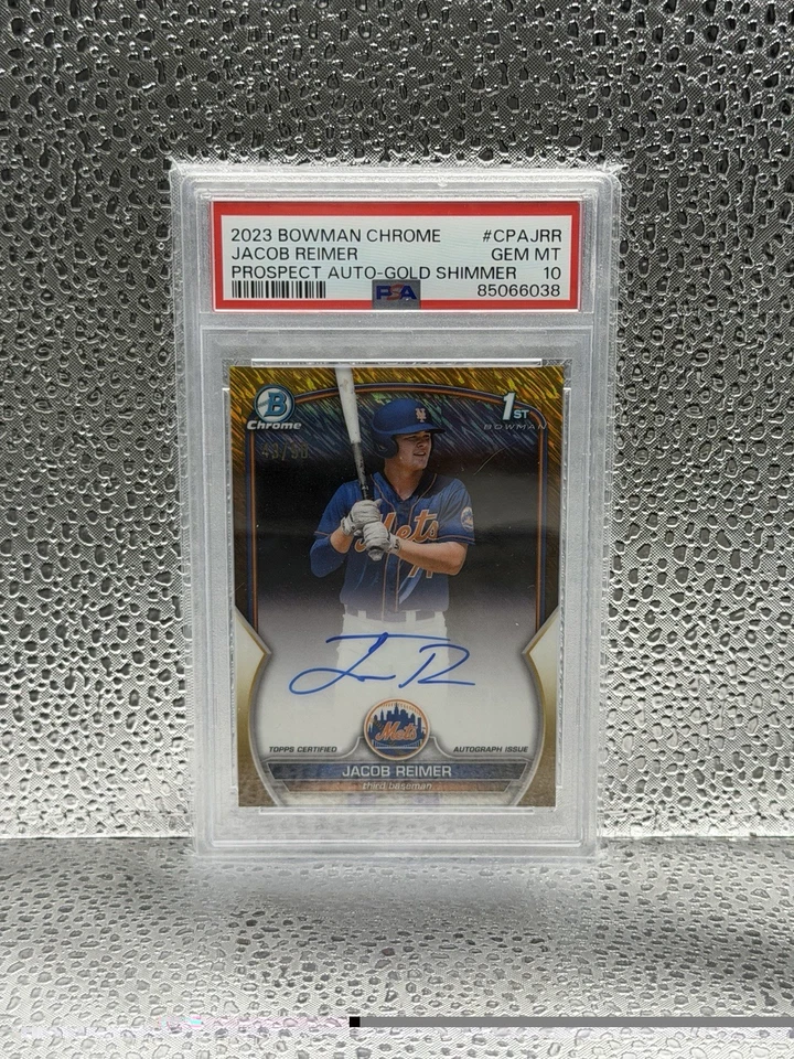 2023 Bowman Chrome Gold Shimmer Prospect Auto Jacob Reimer 43/75 #CPAJRR PSA 10 - Image 1 of 2