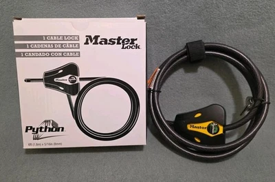 Master Lock Python Adjustable 6' Cable Lock w/ Keys Model 8419KA4534 New in Box - Image 1 of 3