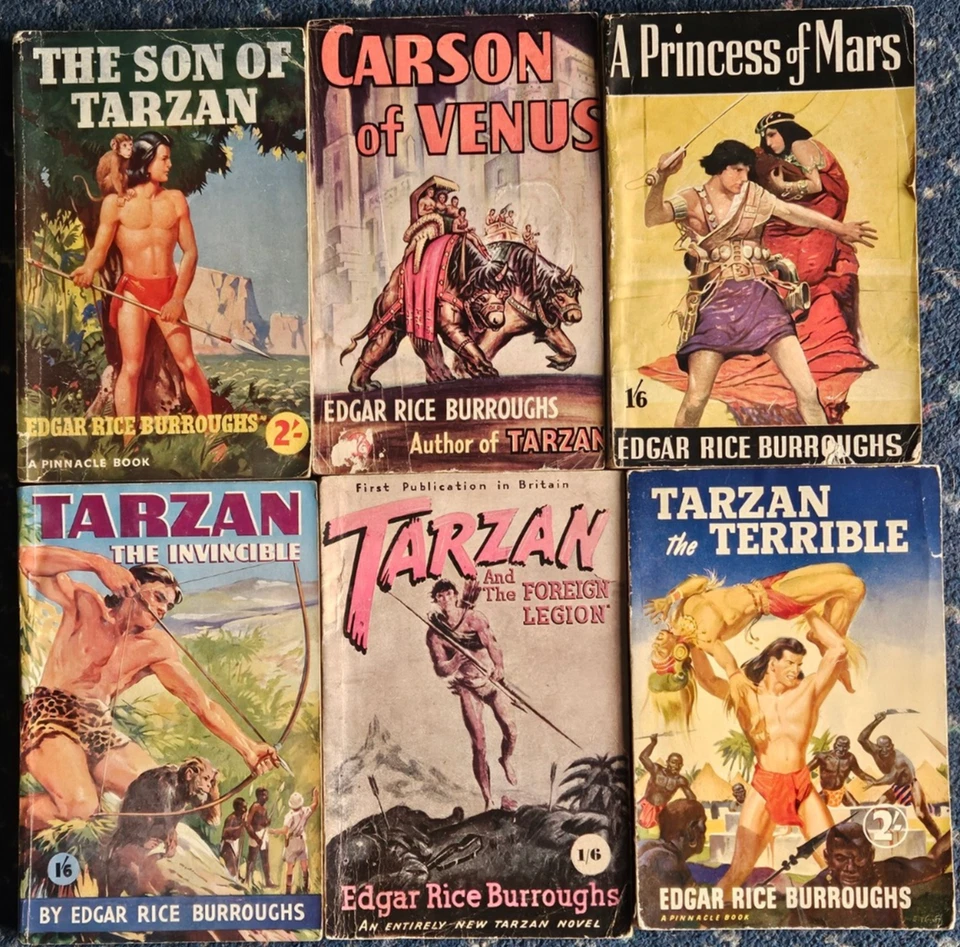 6 Tarzan Mars Edgar Rice Burroughs WH Allen Goulden 1950s vintage paperbacks Foto 1 de 1