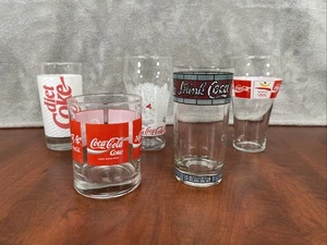 Lot Of 5 Coca-Cola And Dirt Coke Drinking Glasses Vintage - Picture 1 of 22