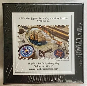 New Nautilus Wooden Jigsaw Puzzle Gary Gay Ship in a Bottle Sealed 6x4 - Picture 1 of 3