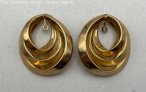 Nabco Womens 14K Yellow Gold Fine Jewelry Oval Shape Hoop Earrings 2.72g - Picture 1 of 6