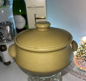 Vtg Retro Boho Home Denby Ode Mustards 2 Pint Casserole Pot & Lid Cooking MCM - Picture 1 of 22