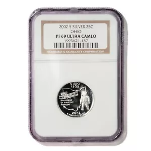 USA Ohio State Quarter 2002 S Silver Proof NGC PF 69 Ultra Cameo - Picture 1 of 3